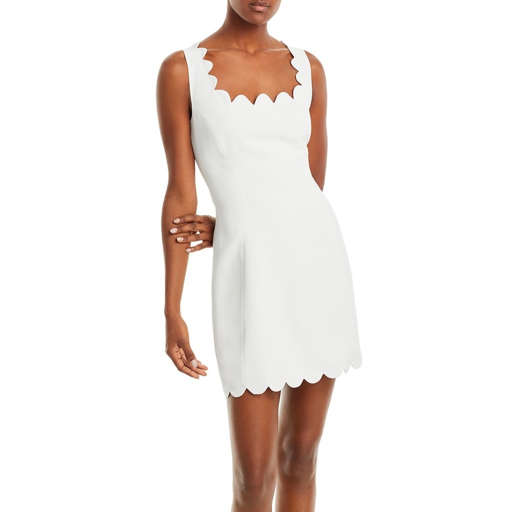 AQUA Scalloped Mini Dress